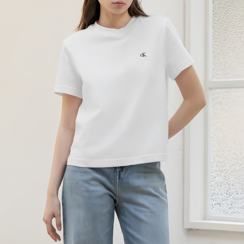 Calvin Klein CK 電繡小字母 女款 短袖上衣 短T