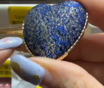 260315 - E15 非遺宋錦髮夾 - 深藍愛心