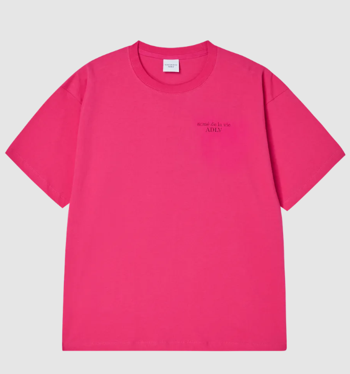 [K] ADLV Women's Classic Logo Pink T-shirt, 25FW-TP-SS-LG-WCL-HPK (KAV282)