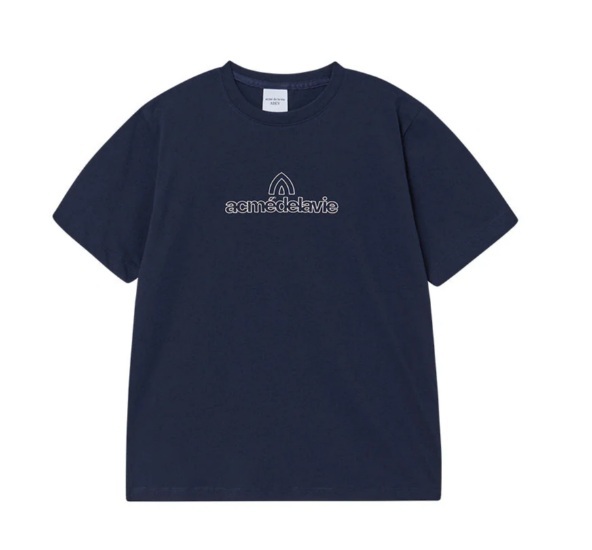 [K] ADLV DARK NAVY ROUNDING SYMBOL LOGO SHORT SLEEVE T-SHIRT, 25SS-TP-SS-LG-ROS-DNV (KAV35)