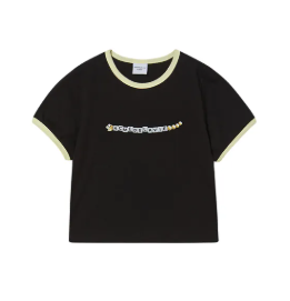 [K] ADLV BLACK SNAKE INITIAL RINGER SHORT SLEEVE T-SHIRT, 25SS-TP-SS-AW-IRC-BLK (KAV278)