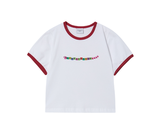 [K] ADLV WHITE SNAKE INITIAL RINGER SHORT SLEEVE T-SHIRT, 25SS-TP-SS-AW-IRC-WHT (KAV276)