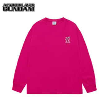 [K] ADLV HOT PINK LONG-SLEEVE T-SHIRT MOBILE SUIT Z GUNDAM PILOT BIO, 25FW-TP-LS-CO-GDZ-HPK (KAV264)