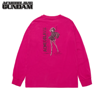 [K] ADLV HOT PINK LONG-SLEEVE T-SHIRT MOBILE SUIT Z GUNDAM PILOT BIO, 25FW-TP-LS-CO-GDZ-HPK (KAV264)