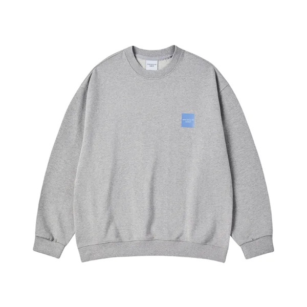 [K] ADLV MELANGE 1 BOX BASIC SWEATSHIRT WITH SALT AND PEPPER LOGO, 25SS-TP-SW-LG-BOS-MEL (KAV43)