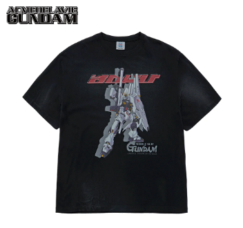 [K] ADLV CHARCOAL MOBILE SUIT GUNDAM CHAR'S COUNTERATTACK WASHING SHORT SLEEVE T-SHIRT, 25FW-TP-SS-CO-GDC-CHA (KAV260)