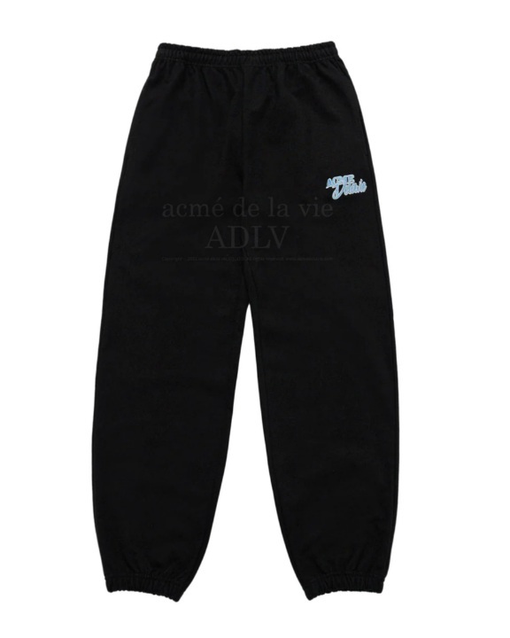 [K] ADLV BLACK ROUND SCRIPT BOUCLE LOGO SWEATPANTS, 24FW-BT-LP-LG-SBP-BLK (KAV45)