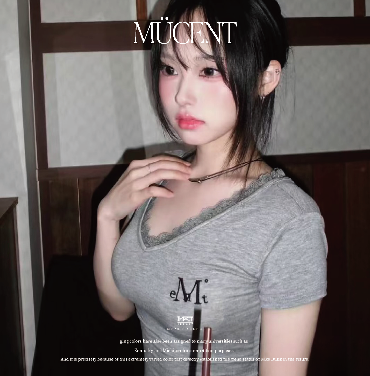 MUCENT Sunnior Lace V領 蕾絲 薄短版上衣 三色