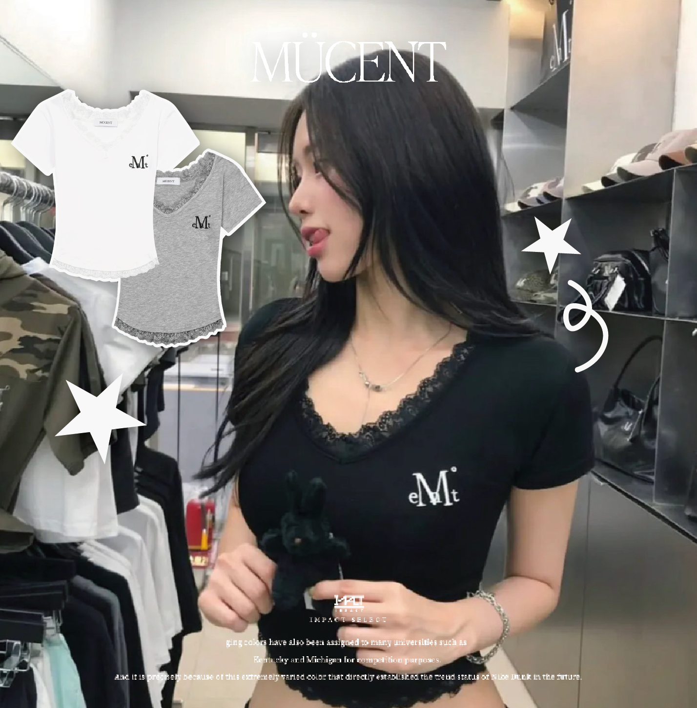 MUCENT Sunnior Lace V領 蕾絲 薄短版上衣 三色