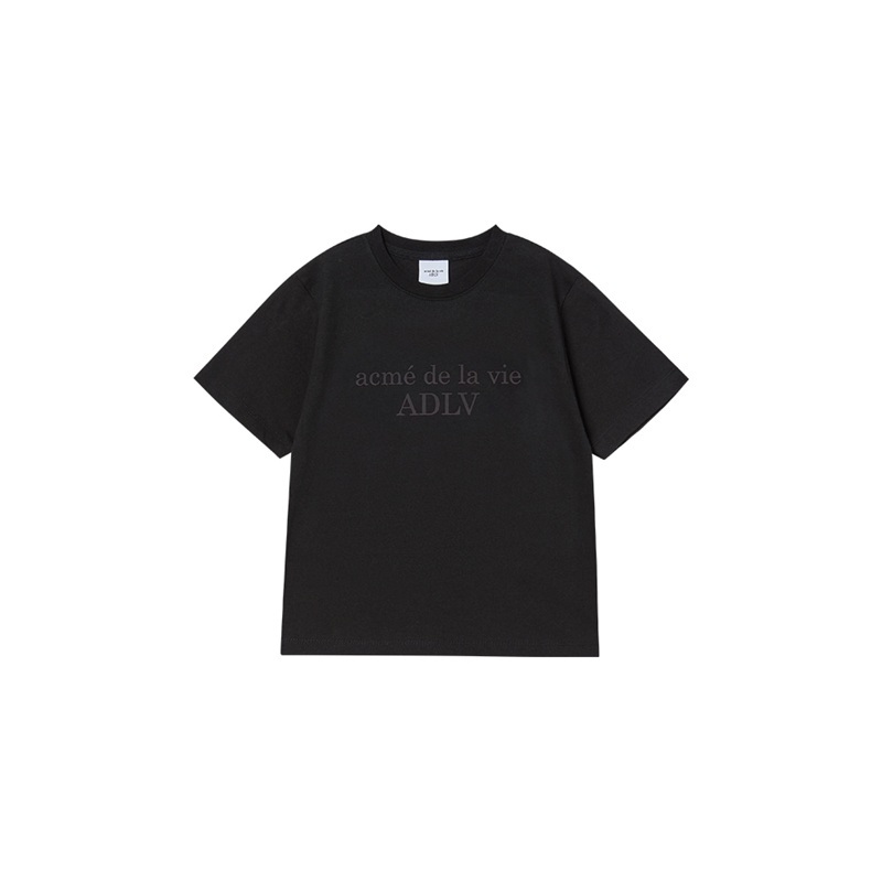 [K] ADLV BLACK KIDS TWO-TONE LOGO T-SHIRT, 26SS-TP-SS-KD-KTT-BLK (KAV51)