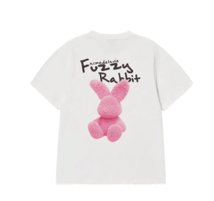 [K] ADLV CREAM LADIES TEE DOODLE FUZZY RABBIT SHORT SLEEVE T-SHIRT, 25FW-TP-SS-AW-WDZ-CRM (KAV169)