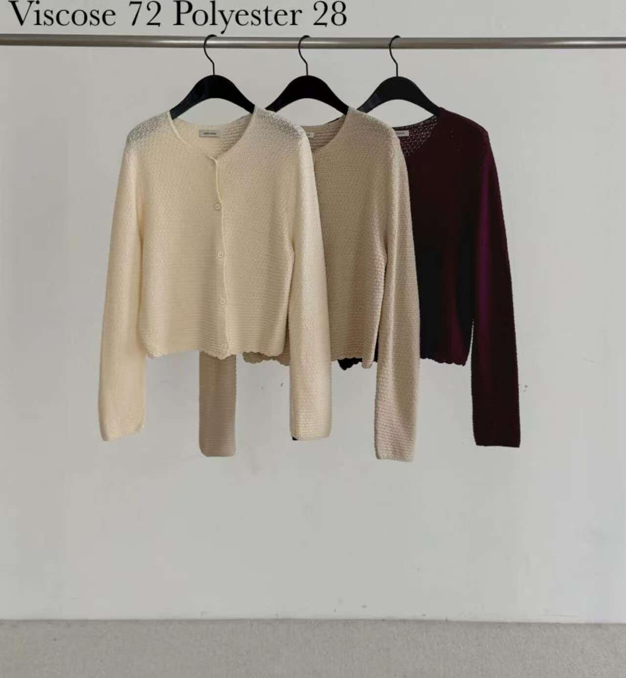 DR6064 花邊下擺織紋排扣上衣