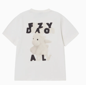 [K] ADLV CREAM FUZZY FONT DRAGON TSHIRT, 25FW-TP-SS-AW-WFN-CRM (KAV174)