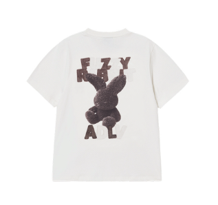 [K] ADLV CREAM LADIES TEE FUZZY FONT RABBIT CREAM T-SHIRT, 25FW-TP-SS-AW-WFF-CRM (KAV175)