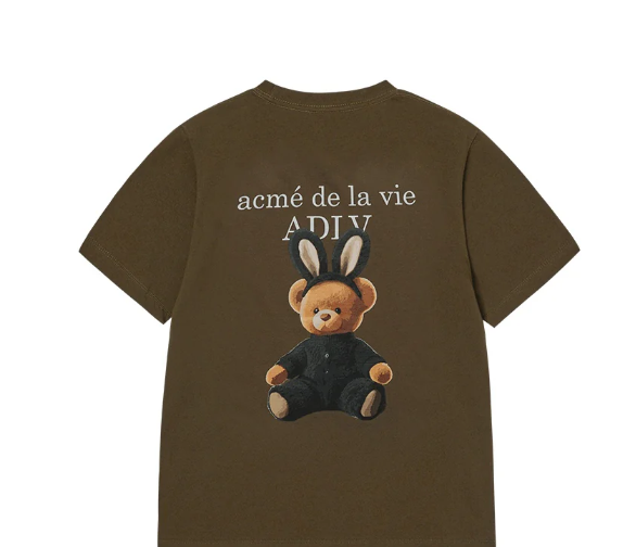 [K] ADLV COCOA RABBIT BEAR DOLL LOGO S/S T-SHIRT, 25FW-TP-SS-AW-WRD-CCA (KAV180)