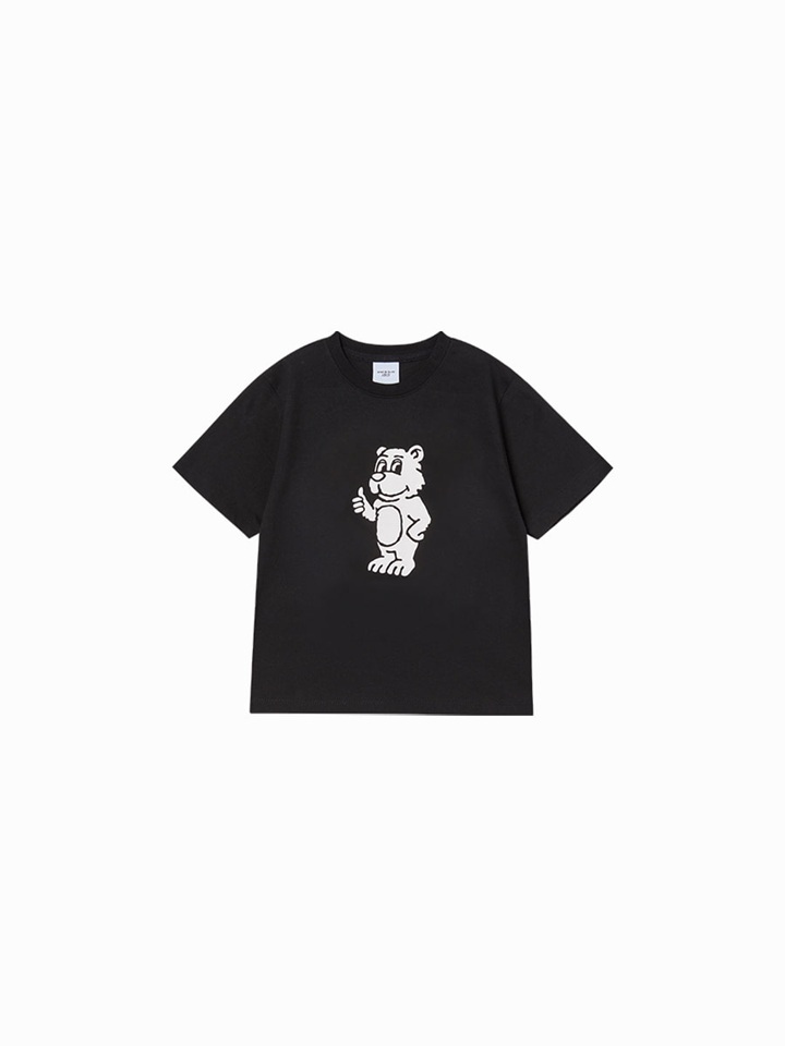 [K] ADLV BLACK KID'S BASIC AC BEAR T-SHIRT, 26SS-TP-SS-KD-KBC-BLK (KAV59)