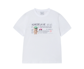[K] ADLV WHITE LADIES TEE TYPING PROFILE SHORT SLEEVE T-SHIRT, 26SS-TP-SS-AW-WTP-WHT (KAV183)