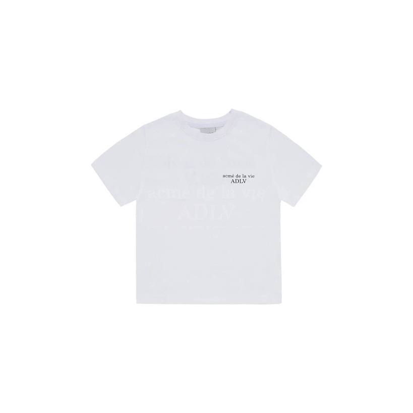[K] ADLV WHITE KID'S BASIC LOGO SHORT SLEEVE T-SHIRT, 24FW-TP-SS-KD-KBS-WHT (KAV61)