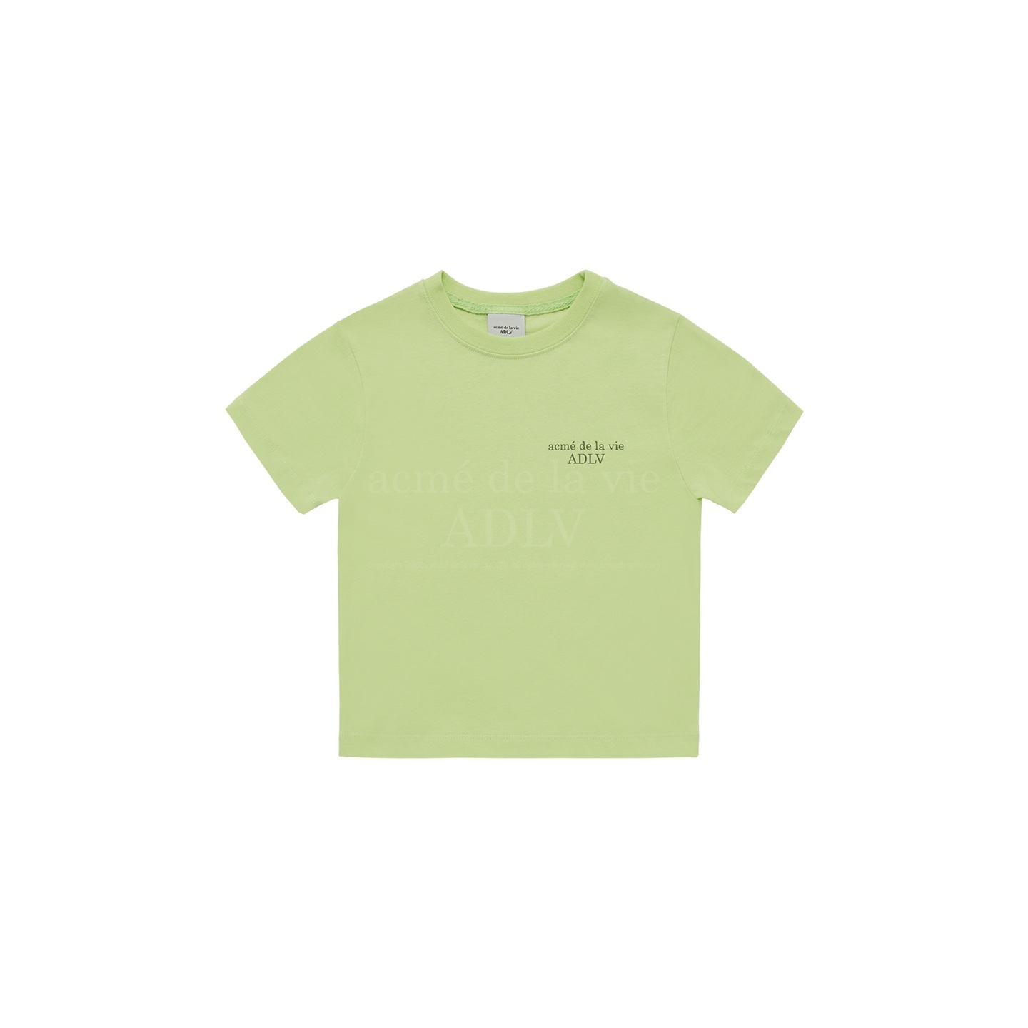 [K] ADLV LIGHT GREEN KIDS BASIC LOGO SHORT SLEEVE T-SHIRT, 24FW-TP-SS-KD-KBS-LGN (KAV62)