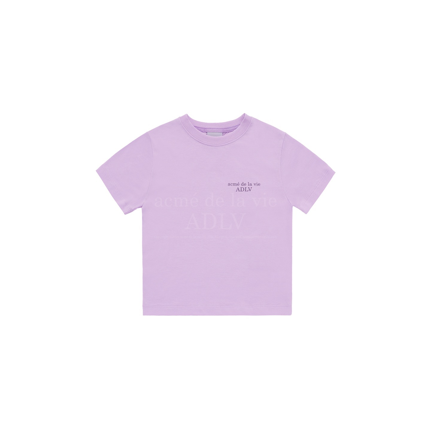 [K] ADLV LIGHT PURPLE KID'S BASIC LOGO SHORT SLEEVE T-SHIRT, 24FW-TP-SS-KD-KBS-LPP (KAV63)