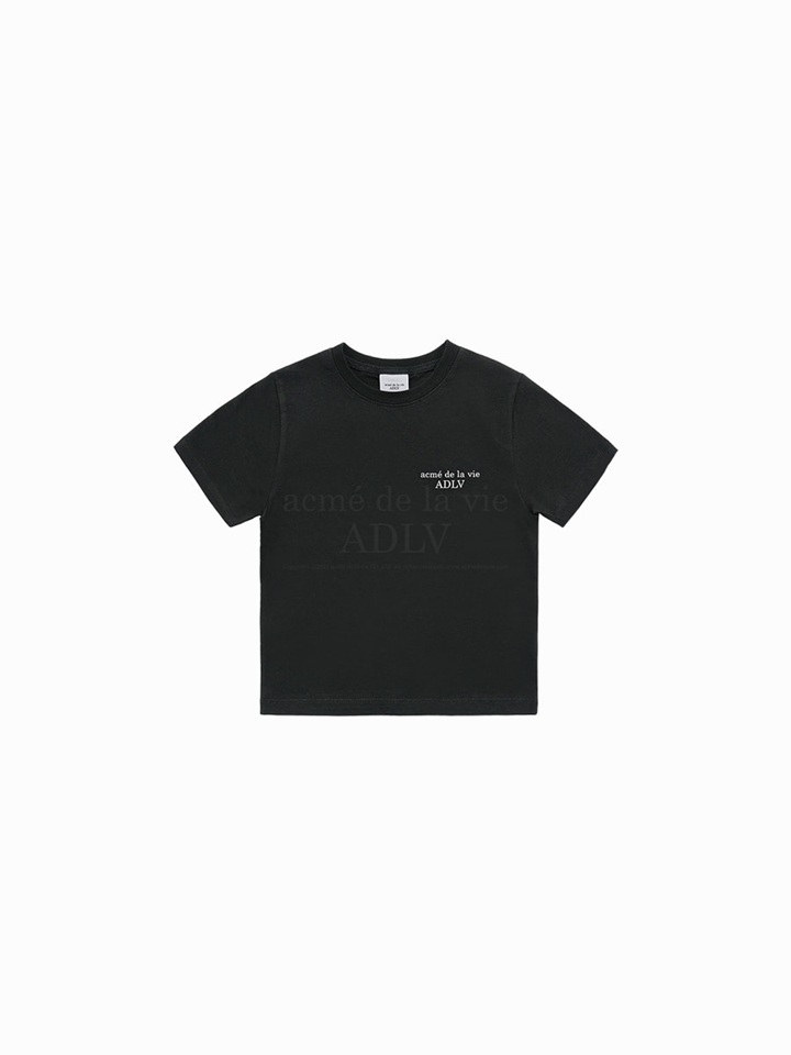 [K] ADLV BLACK KIDS BASIC LOGO SHORT SLEEVE T-SHIRT, 24FW-TP-SS-KD-KBS-BLK (KAV64)