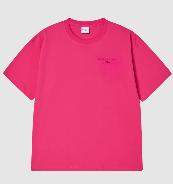 [K] ADLV HOT PINK BASIC LOGO S2 SHORT SLEEVE T-SHIRT, 25FW-TP-SS-AW-ABR-HPK (KAV199)