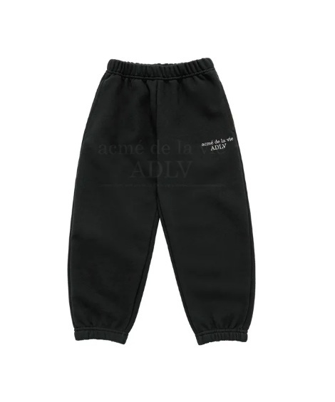 [K] ADLV BLACK KIDS BASIC LOGO PANTS, 24FW-BT-LP-KD-KBP-BLK (KAV70)