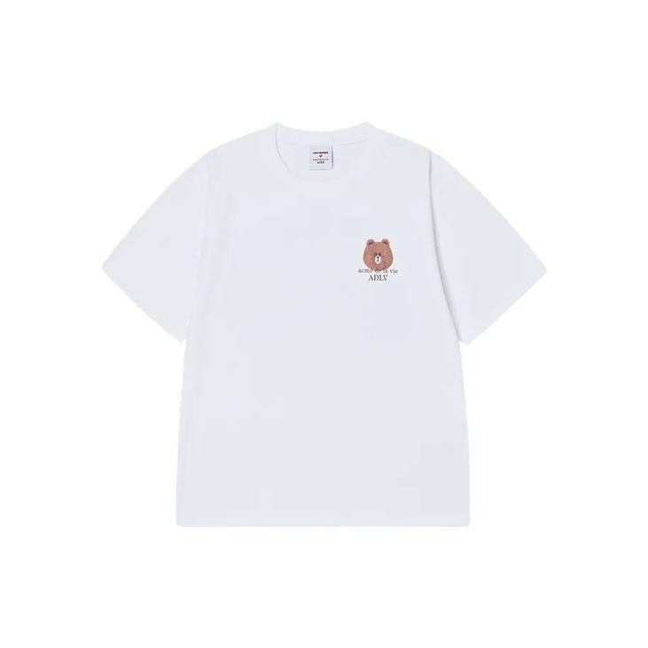 [K] ADLV WHITE BASIC LOGO LINE FRIENDS SHORT SLEEVE T-SHIRT, 26SS-TP-SS-CO-BLF-WHT (KAV73)