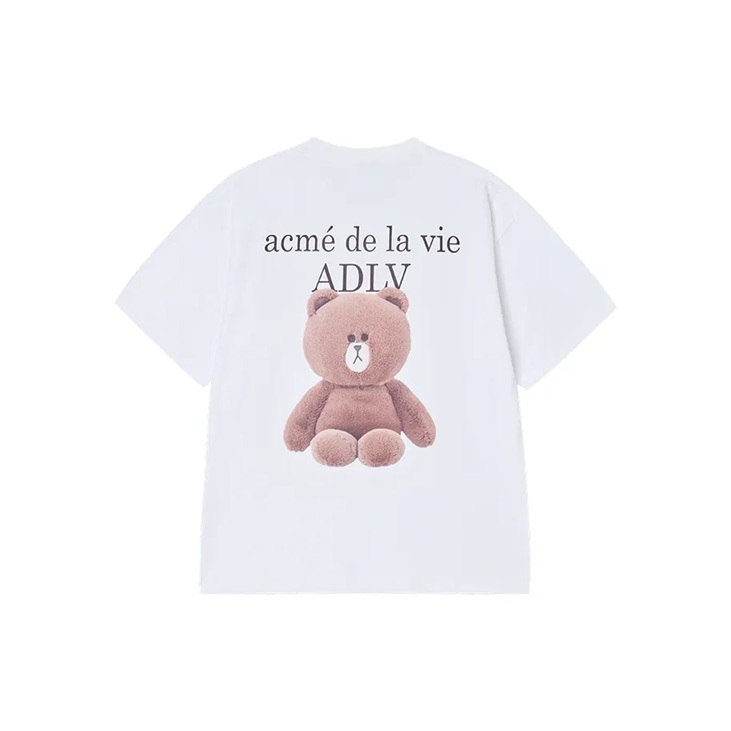 [K] ADLV WHITE BASIC LOGO LINE FRIENDS SHORT SLEEVE T-SHIRT, 26SS-TP-SS-CO-BLF-WHT (KAV73)