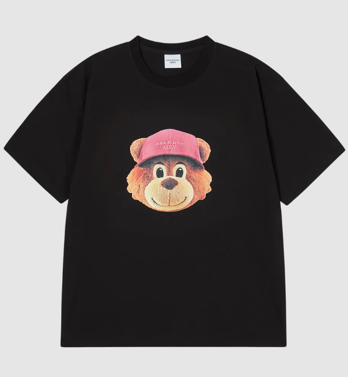 [K] ADLV 3D AC BEAR FACE SHORT SLEEVE T-SHIRT BLACK, 25FW-TP-SS-AW-DAC-BLK (KAV219)