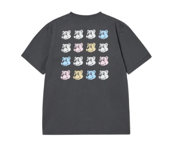 [K] ADLV CHARCOAL AC BEAR FACE GRAPHITE T-SHIRT, 25FW-TP-SS-AW-ABF-CHA (KAV218)