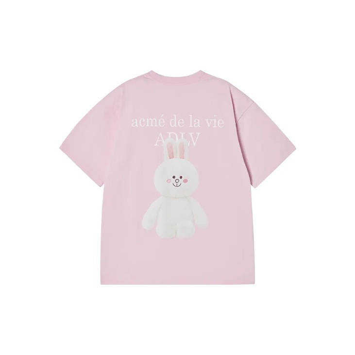 [K] ADLV LIGHT PINK BASIC LOGO WITH LINE FRIENDS SHORT SLEEVE T-SHIRT, 26SS-TP-SS-CO-BLF-LPK (KAV74)