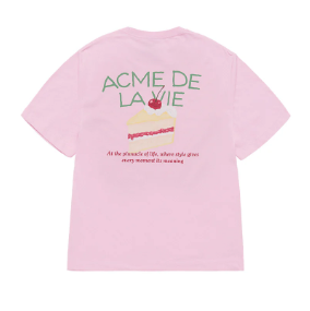 [K] ADLV LIGHT PINK A PIECE OF CAKE SHORT SLEEVE T-SHIRT, 25FW-TP-SS-AW-APC-LPK (KAV210)