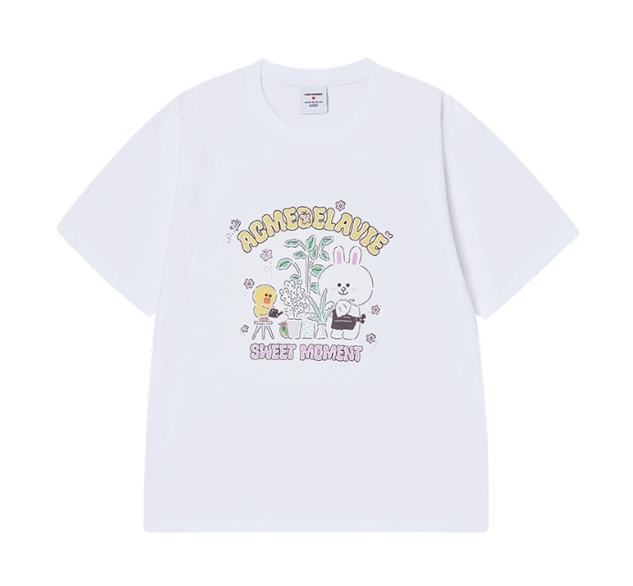[K] ADLV WHITE GRAPHIC T-SHIRT, 26SS-TP-SS-CO-LFT-WHT (KAV77)