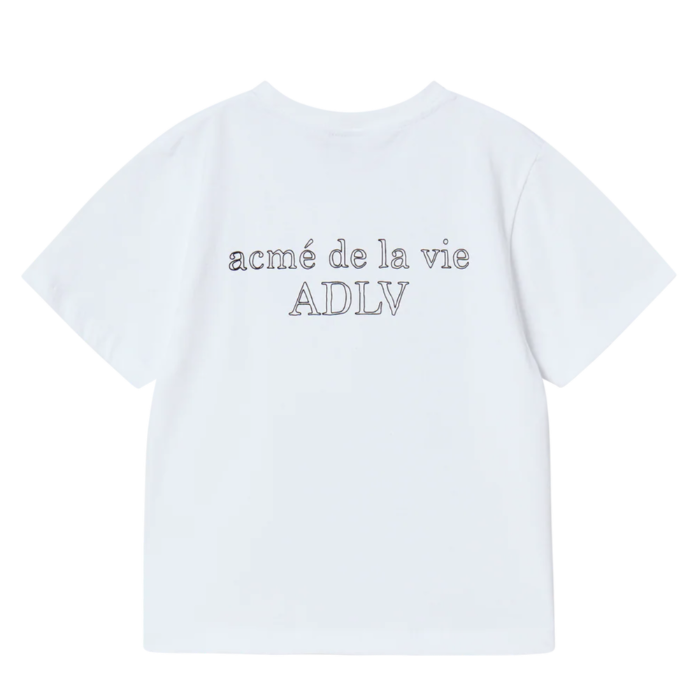 [K] ADLV BORDER LINE BASIC TSHIRT WITH WHITE LOGO WHITE, 25FW-TP-SS-LG-BOR-WHT (KAV221)