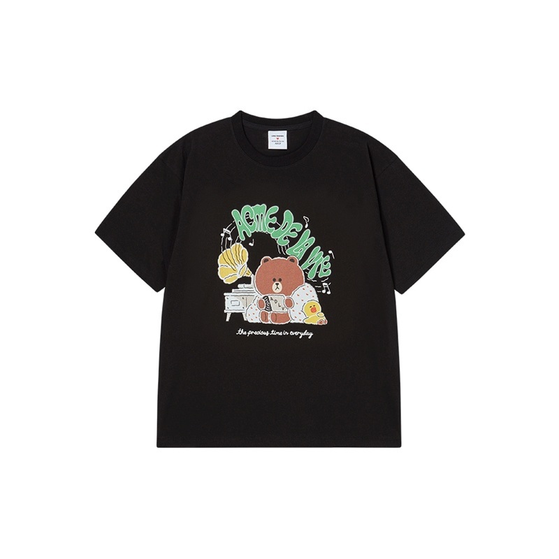 [K] ADLV BLACK LINE FRIENDS SHORT SLEEVE T-SHIRT, 26SS-TP-SS-CO-LFT-BLK (KAV79)