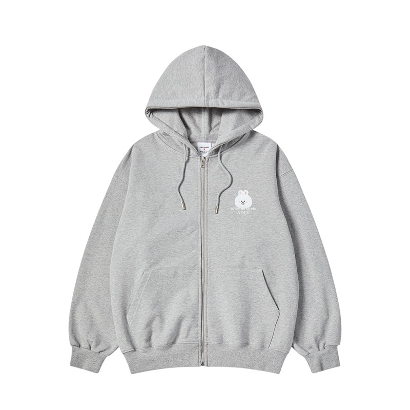 [K] ADLV MELANGE BASIC LOGO WITH LINE FRIENDS HOODIE ZIP UP, 26SS-TP-ZP-CO-LFZ-MEL (KAV88)