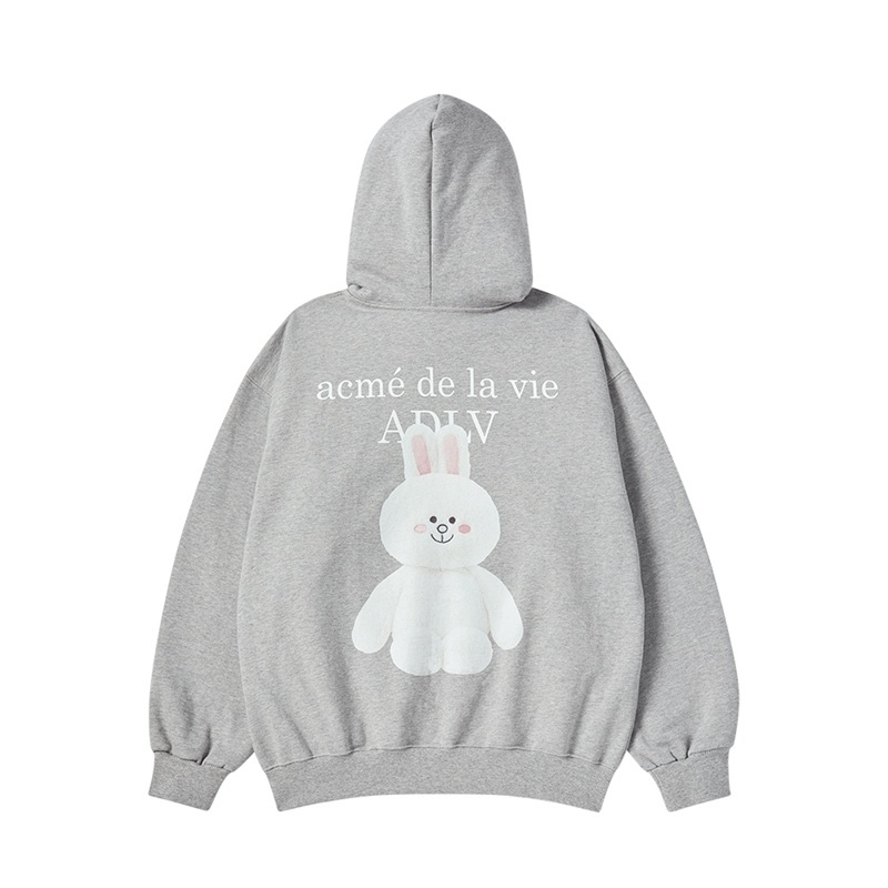 [K] ADLV MELANGE BASIC LOGO WITH LINE FRIENDS HOODIE ZIP UP, 26SS-TP-ZP-CO-LFZ-MEL (KAV88)