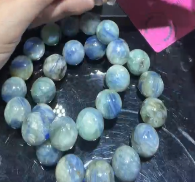 260315 - E53 15mm+莫奈花園原礦藍晶手串