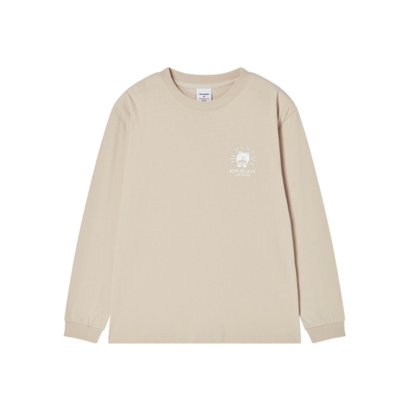 [K] ADLV DARK BEIGE DAY OF LINE FRIENDS LONG SLEEVE T-SHIRT, 26SS-TP-LS-CO-YLF-DBG (KAV93)