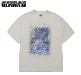 [K] ADLV LIGHT GRAY MOBILE SUIT GUNDAM Operation V PIGMENT WASHING T-SHIRT, 25FW-TP-SS-CO-GDP-LGR (KAV257)