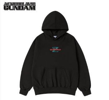 [K] ADLV BLACK MOBILE SUIT Z GUNDAM MOBILE SUIT HOODIE, 25FW-TP-HD-CO-GDM-BLK (KAV255)