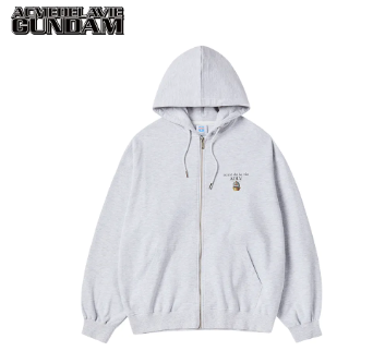[K] ADLV MELANGE MOBILE SUIT GUNDAM BASIC LOGO ZIP-UP HOODIE, 25FW-TP-ZP-CO-GDU-MEL  (KAV253)
