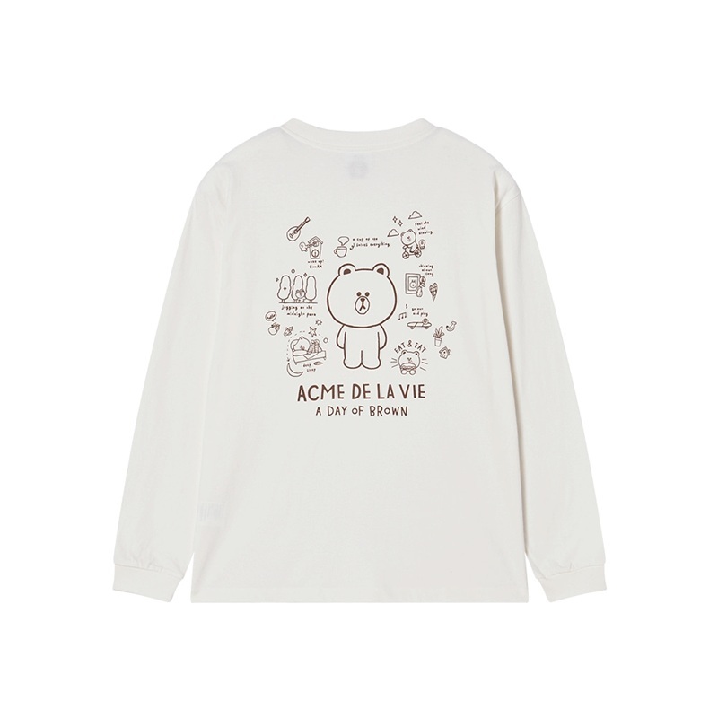 [K] ADLV CREAM GRAPHIC LINE FRIENDS LONG SLEEVE, 26SS-TP-LS-CO-YLF-CRM (KAV95)