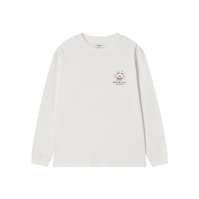 [K] ADLV CREAM GRAPHIC LINE FRIENDS LONG SLEEVE, 26SS-TP-LS-CO-YLF-CRM (KAV95)