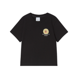 [K] ADLV BLACK BASIC LOGO WITH LINE FRIENDS SHORT SLEEVE T-SHIRT, 26SS-TP-SS-CO-KLF-BLK (KAV248)