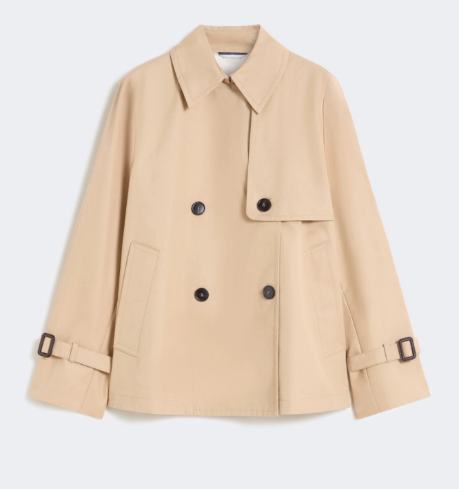 1FF0101-576 [MAX MARA WEEKEND] Cropped Water Repellent Gabardine Trench Coat Beige (SS26) #2615021051600-WKDBIGLIA-003 (C-EU-E)