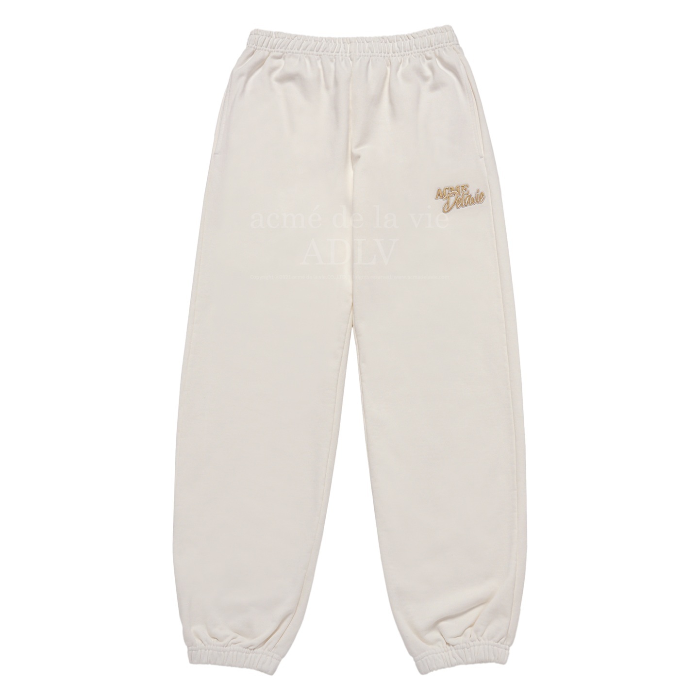 [K] ADLV CREAM HOSHI ROUND SCRIPT BOUCLE LOGO PANTS, 24FW-BT-LP-LG-SBP-CRM (KAV31)