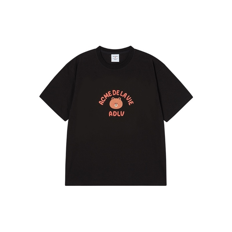 [K] ADLV BLACK TEDDY BEAR SHORT SLEEVE T-SHIRT, 26SS-TP-SS-CO-DLF-BLK (KAV105)