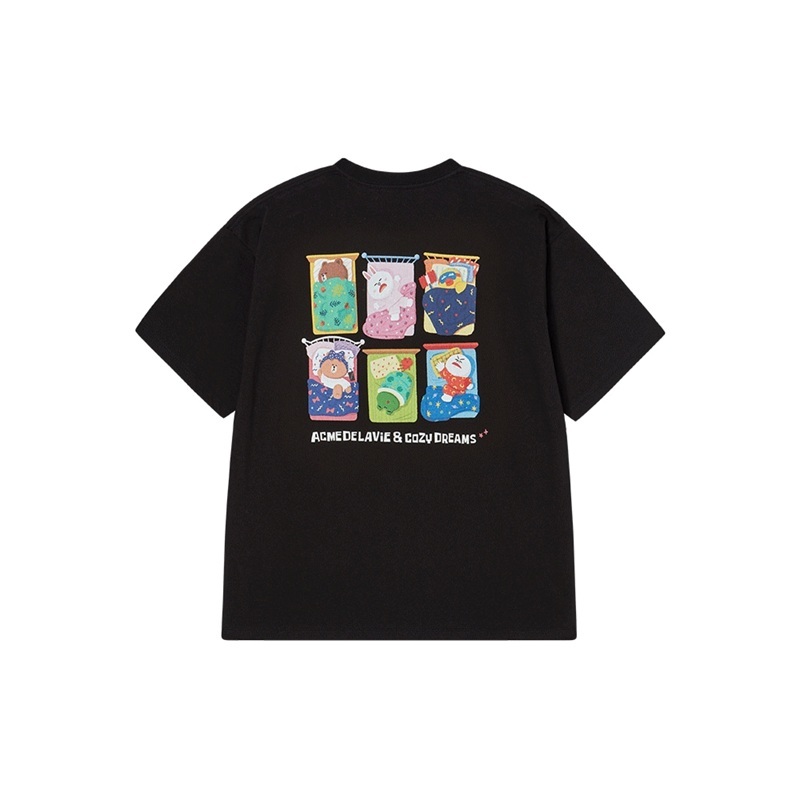 [K] ADLV BLACK SLEEPING LINE FRIENDS, 26SS-TP-SS-CO-SLF-BLK (KAV106)